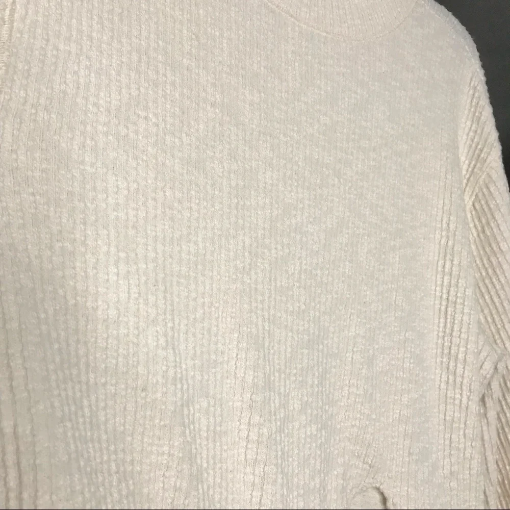 Free People Cream Heavy Popcorn Bubble Drop Sleeve Sweater XSMALL Oversized